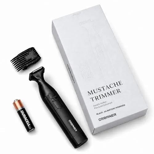 URBANER Mustache Trimmer for Men, Precision Beard Trimmer, IPX8 Waterproof