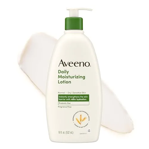 Aveeno Daily Moisturizing Body Lotion, Fragrance-Free, 18 fl. oz
