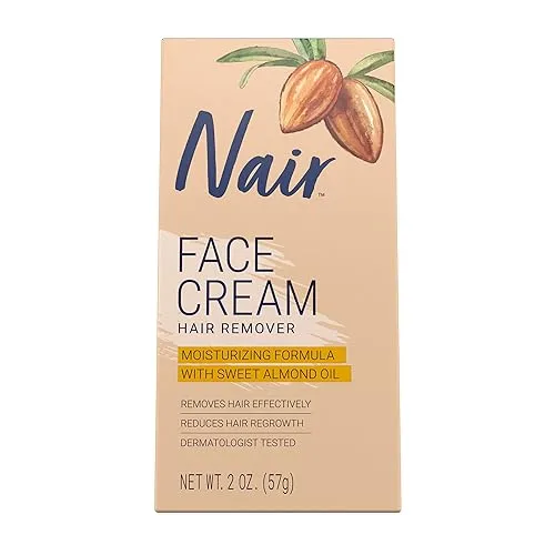 Nair Hair Remover Moisturizing Face Cream, with Sweet Almond Oil,
