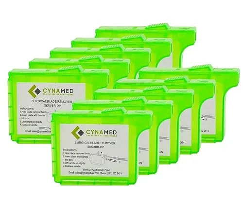 Cynamed Scalpel Blade Remover, Handheld Disposable Sharps Container (10)