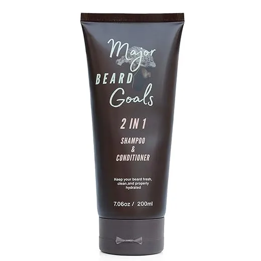 2-in-1 Beard Wash & Conditioner for Men - Gentle Men’s Shampoo for Beard Care & Growth, Softens, Soothes, Hydrates, & Nourishes Facial Hair, With Natural Ingredients - 7oz