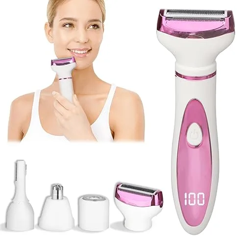 Electric Razor for Women Men,4 in 1 Painless Ladies Wet