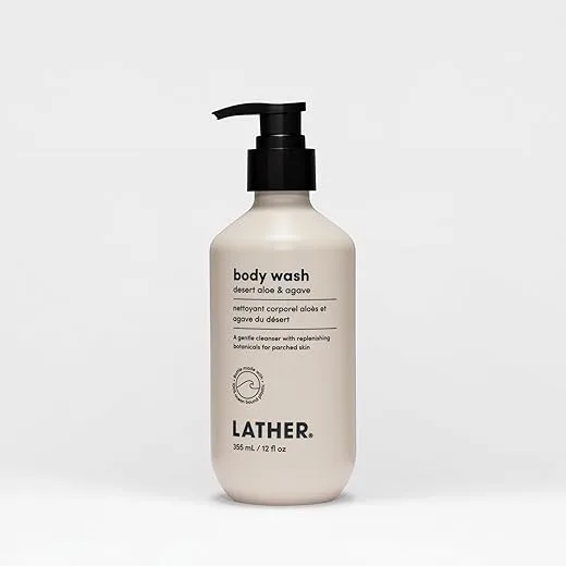 LATHER Desert Aloe & Agave Body Wash | Hydrating & Refreshing Skin Care | Paraben & Sulfate Free | Gentle Cleansing with Invigorating Scent | Suitable for All Skin Types | 12 oz