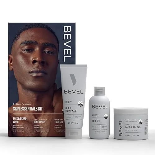 Bevel Skin Care Set, Includes Beard Wash, Face Gel &