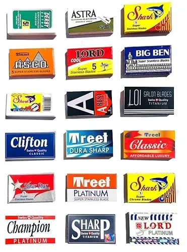 Astra-Derby-Shark-Lord-Treet-Sharp 100 Quality Double Edge Razor Blades Sampler (18 different