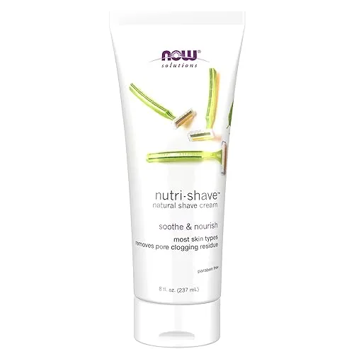 NOW Foods Solutions, Nutri-Shave, Shave Cream, Removes Pore Clogging Residue,