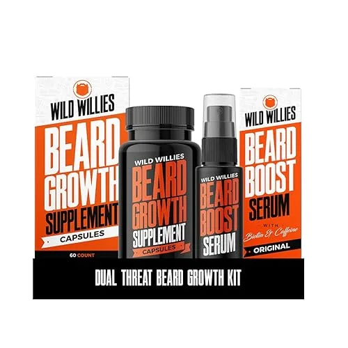 Wild Willies Beard Growth Kit - Capsules & Boost Serum