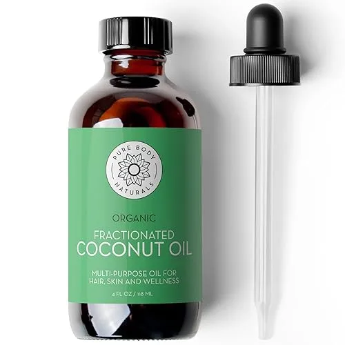 Pure Body Naturals Organic Fractionated Coconut Oil for Skin and