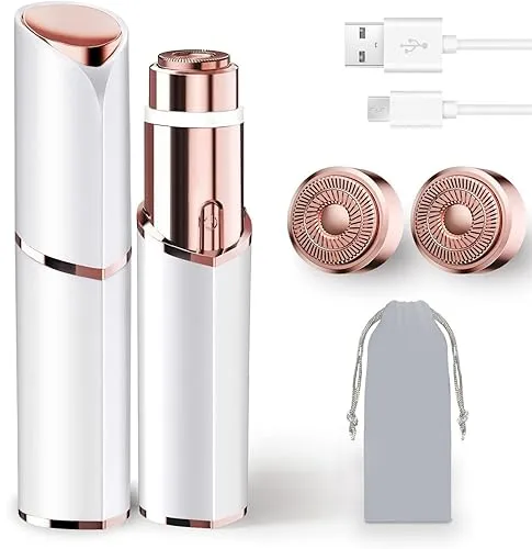 Facial Hair Remover for Women, Rechargeable, 2 Replacement Heads |