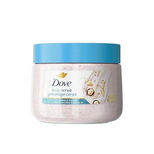 Dove Scrub Macadamia Rice Milk Body Scrub Exfoliates and Deeply