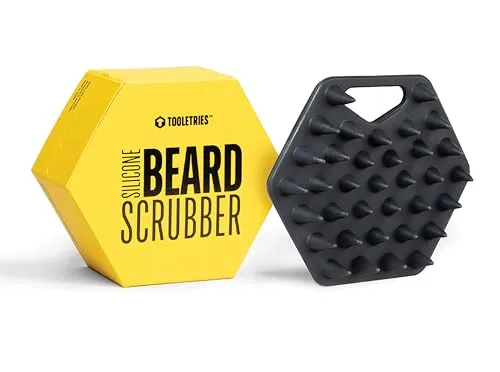 TOOLETRIES Silicone Beard Scrubber for Men, Beard Brush - Charcoal