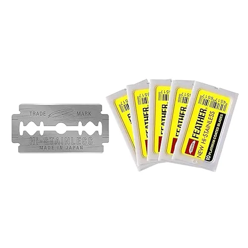 Feather Double Edge Safety Razor Blades - (50 Count) -