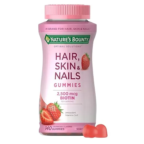 Nature's Bounty Hair, Skin & Nails with Biotin, Strawberry Gummies