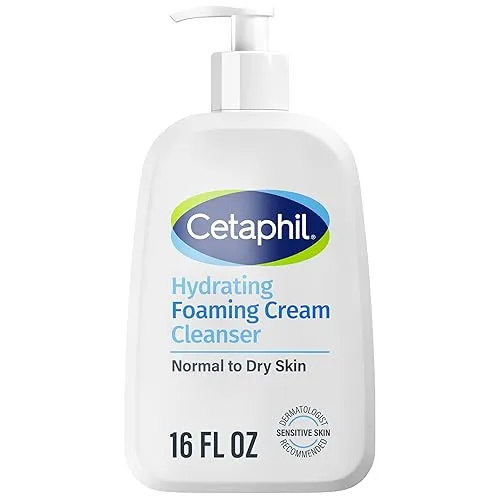 Cetaphil Cream to Foam Face Wash, Hydrating Foaming Cream Cleanser,