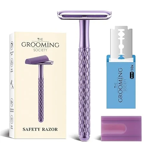 The Grooming Society Double Edge Safety Razor for Women Purple