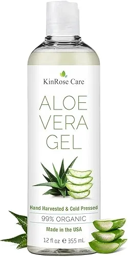 12oz Organic Aloe Vera Gel for Face, Skin, Hair &
