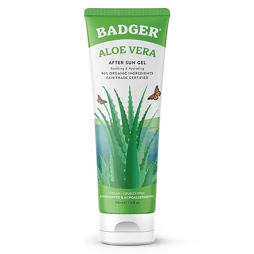 Badger Organic Aloe Vera Gel for Face & Body, 96%