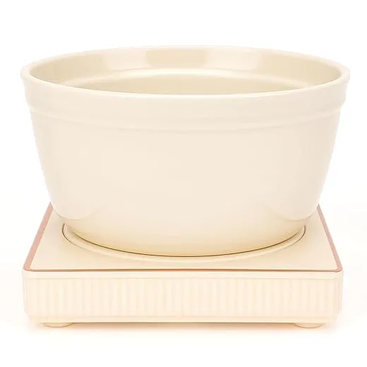 Linkidea Heated Shaving Soap Bowl for Men, Electric Shave Cream Warmer Maintains Warm Temperature, Wet Razor Shave Cream Bowl Accessories (Beige)