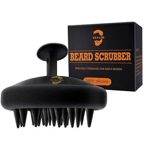Beard Brush for Men, Silicone Beard Scrubber, Deep Cleans, Hair