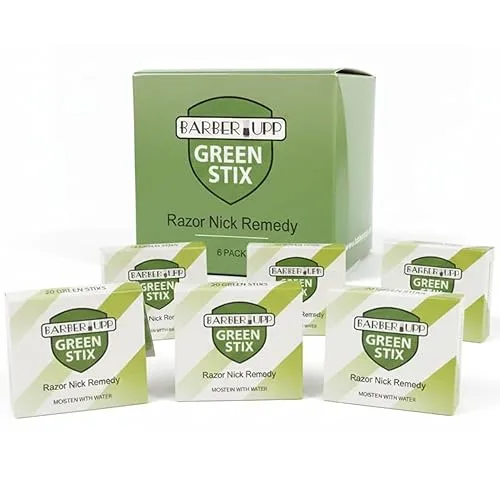 Styptic Sticks for Razor Nicks - 6 Pack (120 Green