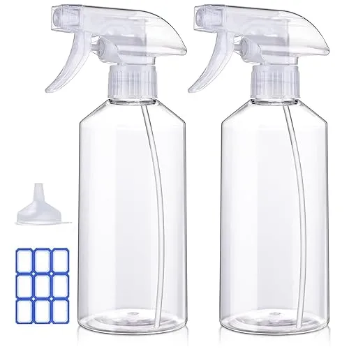 JohnBee Spray Bottles - 16.9oz/2Pack - Premium Adjustable Spray Bottles