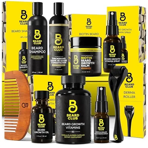The Beard Club Supreme Beard Growth Kit - Derma Roller,