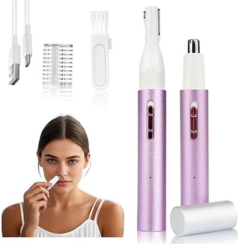 2026 Rechargeable Nose & Ear Hair Trimmer, Dual-Edge Blade Electric