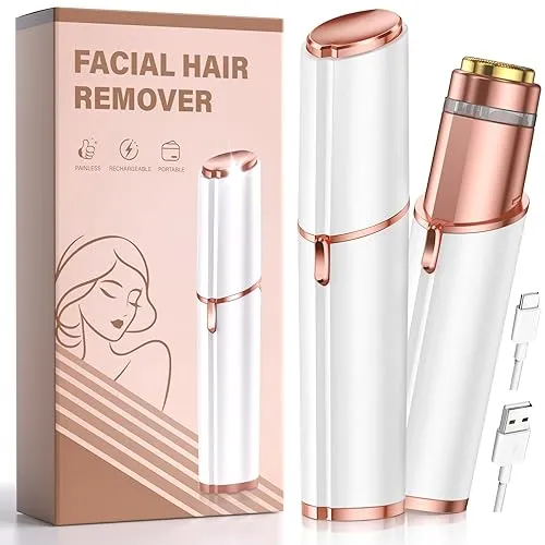 Facial Hair Removal for Women: Painless Rechargeable Face Shaver Electric