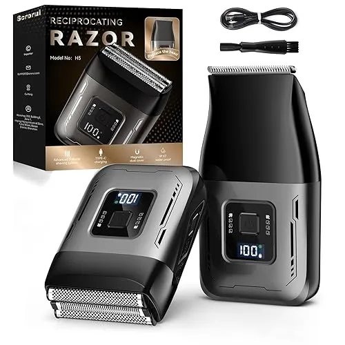 Cordless Foil Shaver for Men: High-Speed 6000RPM, Dual Replacement Heads
