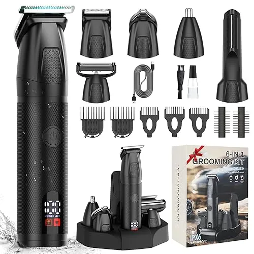 Beard Trimmer for Men 6 in 1 Cordless Waterproof Electric