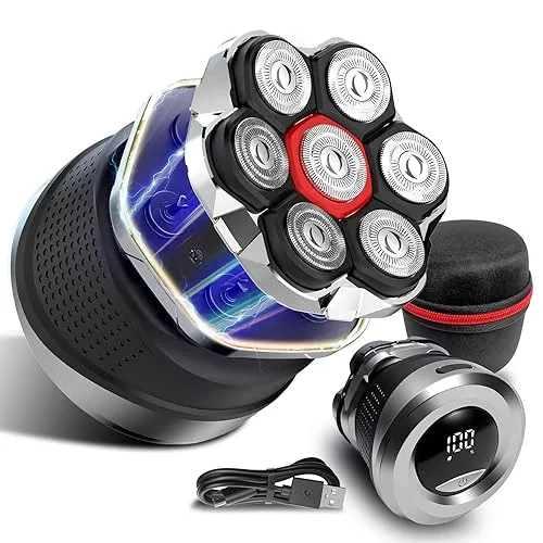 Men's Electric Rotary Shavers Bald，2026 Upgrade 7D Floating Electric Shaver
