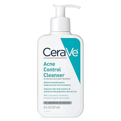 CeraVe Acne Treatment Face Wash, Salicylic Acid Cleanser with Purifying