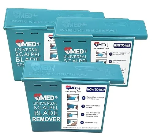 Scalpel Blade Remover Pack of 3, Handheld Disposable Sharps Container,
