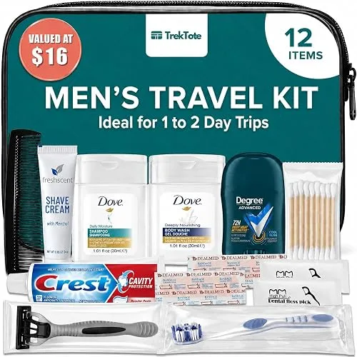 Mens Travel Kit Travel Essentials TSA Approved Toiletry Bag &