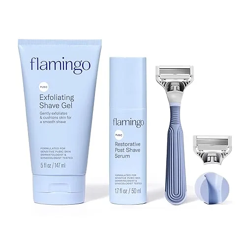 Flamingo Pubic Shaving Regimen - Pubic Razor - Exfoliating Shave