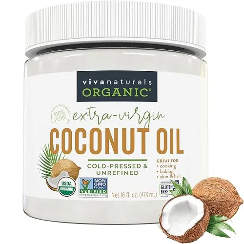 Viva Naturals Organic Coconut Oil, 16 fl oz – Unrefined,