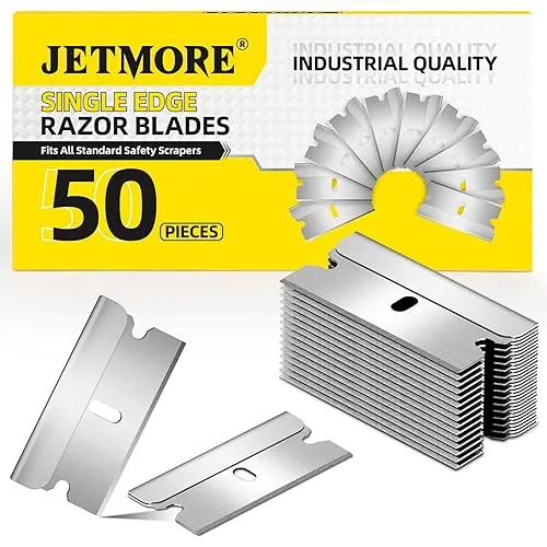 Single Edge Razor Blades, 50 Pack High Carbon Steel Razor