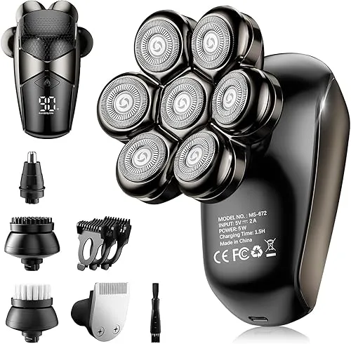 Detachable Head Shavers, SHPAVVER 5 in 1 Electric Razor IPX7