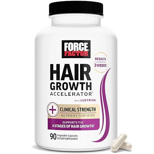 Force Factor Hair Growth Accelerator with Clinically Studied Lustriva |