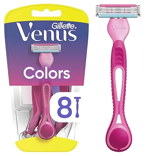Gillette Venus Simply3 Disposable Razors for Women, 8 Count, Designed