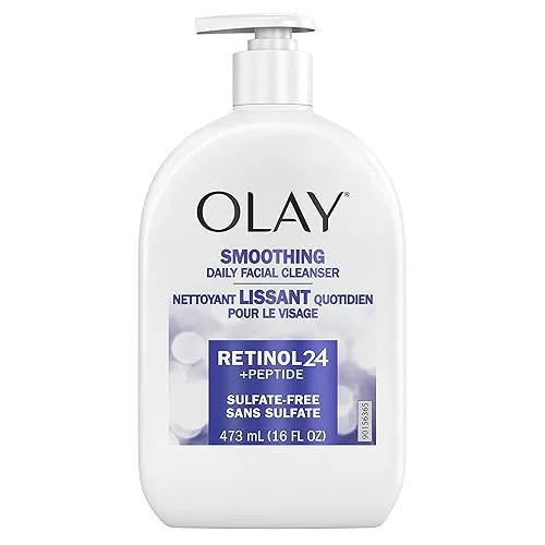 Olay Face Wash, Daily Facial Cleanser with Retinol, Peptides &