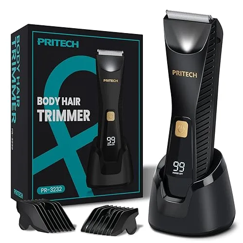 PRITECH Body Hair Trimmer for Men - Waterproof Pubic Hair