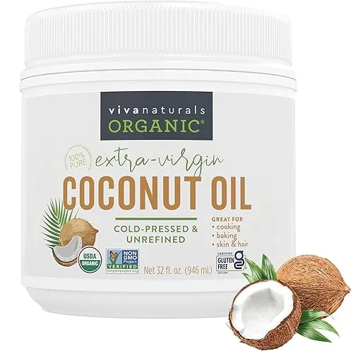Viva Naturals Organic Coconut Oil, 32 fl oz – Unrefined,