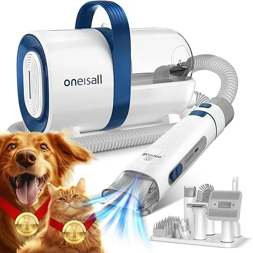 oneisall Dog Hair Vacuum & Dog Grooming Kit, Pet Grooming