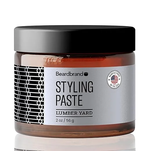 Beardbrand Beard Styling Paste - Medium Hold and Natural Look Hair Paste for Men | Versatile Hair Styling Cream - Sandalwood & Cedar Scent - 56 grams
