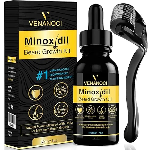 5% Minoxidil for Men Beard Growth Kit: Venanoci Hair Regrowth