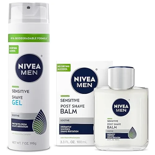 NIVEA MEN Sensitive Shaving Set for Men, Variety Pack, 2