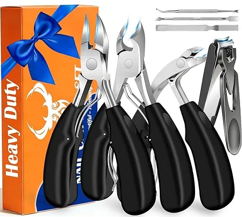 Heavy Duty Toenail Clippers for Thick Nails, 7-in-1 Pedicure Kit