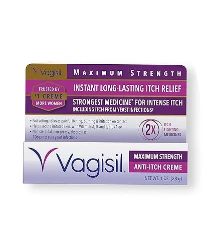 Vagisil Maximum Strength Feminine Anti-Itch Cream with Benzocaine for Women,