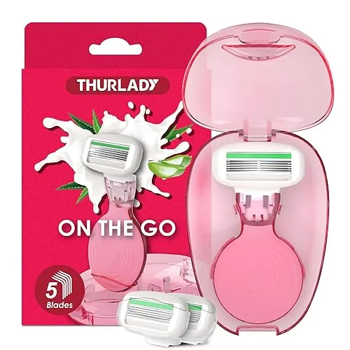 Travel Essentials Razors for Women, 5-Blade Womens Razors for Shaving,